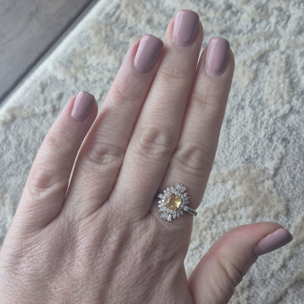 Dazzling Yellow Gemstone Silver Ring - image 1